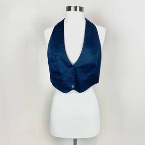 BCBGeneration Vest Black Cropped Button Down